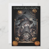 Invitation à la fête d'Halloween d'une sorcière et (Devant)