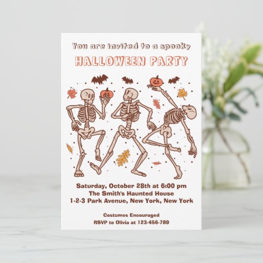 Invitation à la fête d'Halloween Éffrayant pour en (Debout devant)