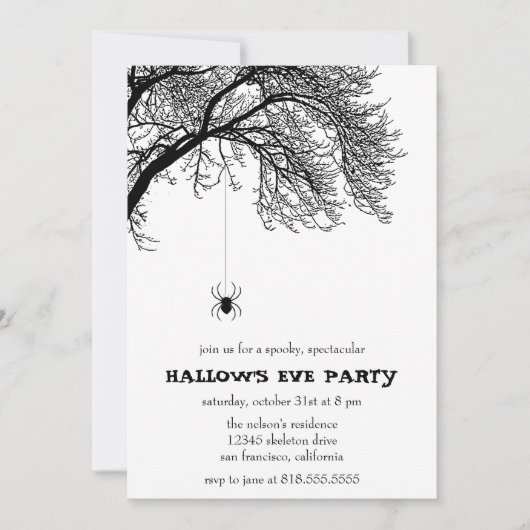 Invitation à la fête d'Halloween Éffrayante (Devant)