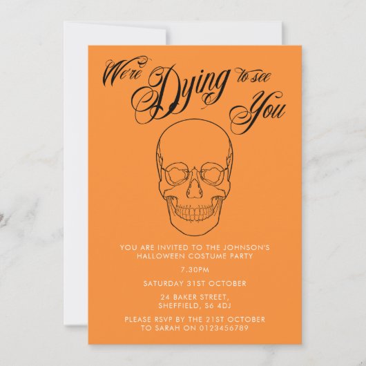 Invitation à la fête d'Halloween - élégant invitat (Devant)