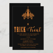 Invitation à la fête d'Halloween - élégant invitat (Devant / Derrière)