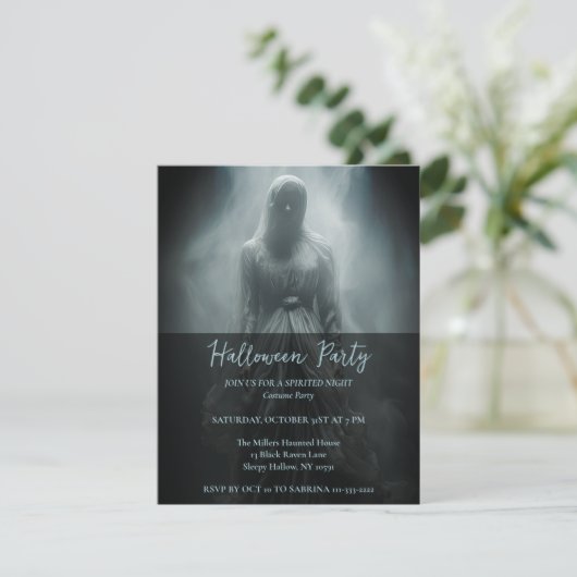 Invitation à la fête d'Halloween en Gris (Debout devant)
