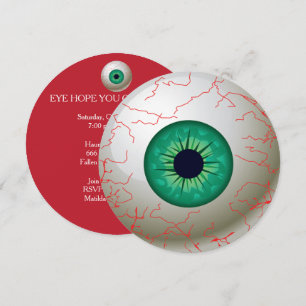 Invitation à la fête d'Halloween Eyeball (Vert)