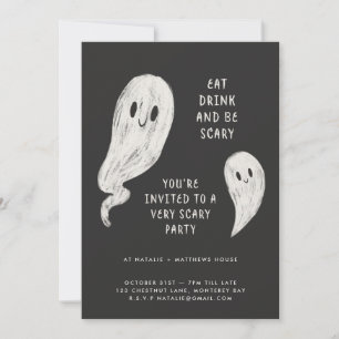 Invitation à la fête d'halloween familiale moderne