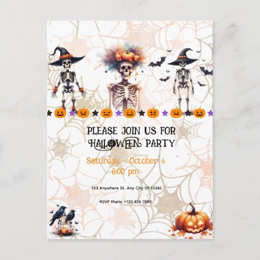 Invitation à la fête d'Halloween – Fête terrifiant (Devant)