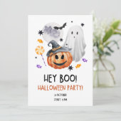 Invitation à la fête d'Halloween Hey Boo (Debout devant)