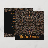 Invitation à la fête d'Halloween mascarade (Devant / Derrière)