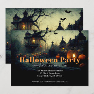 Invitation à la fête d'Halloween médiévale foncée