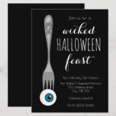 Invitation à la fête d'Halloween noir (Devant / Derrière)