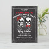 Invitation à la fête d'Halloween. Noir rouge (Debout devant)