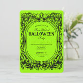 Invitation à la fête d'Halloween noir vert (Debout devant)