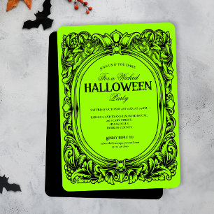Invitation à la fête d'Halloween noir vert
