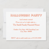 Invitation à la fête d'Halloween Orange & Noir (Dos)