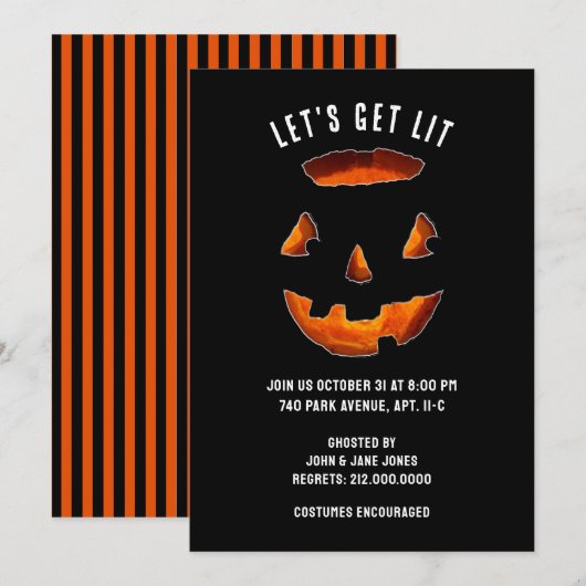 Invitation à la fête d'Halloween pour adultes (Devant / Derrière)