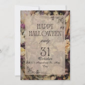 Invitation à la fête d'Halloween pour adultes flor (Devant)