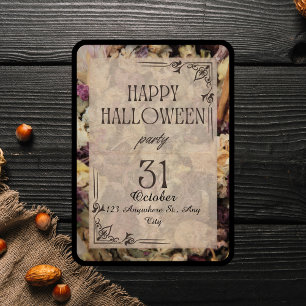 Invitation à la fête d'Halloween pour adultes flor