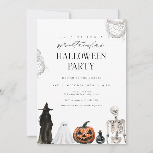Invitation à la fête d'Halloween pour adultes Spoo (Devant)