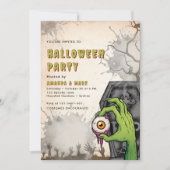 Invitation à la fête d'Halloween pour adultes Zomb (Devant)