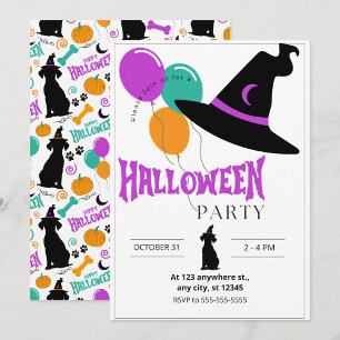 Invitation à la fête d'Halloween pour chiens