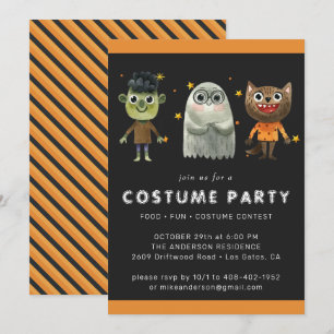 Invitation à la fête d'Halloween pour enfants