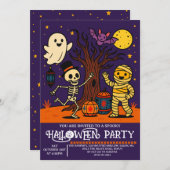 Invitation à la fête d'Halloween pour enfants | Ca (Devant / Derrière)