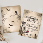 Invitation à la fête d'Halloween pour le crâne adu