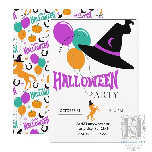 Invitation à la fête d'Halloween pour les chevaux