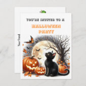 Invitation à la fête d'Halloween pour les enfants  (Devant / Derrière)