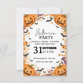 Invitation à la fête d'Halloween pour les enfants