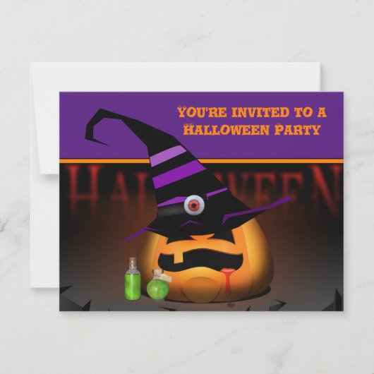 Invitation à la fête d'Halloween pour les enfants  (Devant)