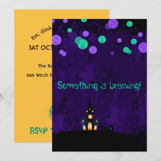 Invitation à la fête d'Halloween : Quelque chose s (Devant / Derrière)