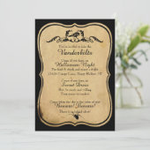 Invitation à la fête d'Halloween Raven Parchment n (Debout devant)