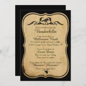 Invitation à la fête d'Halloween Raven Parchment n (Devant / Derrière)