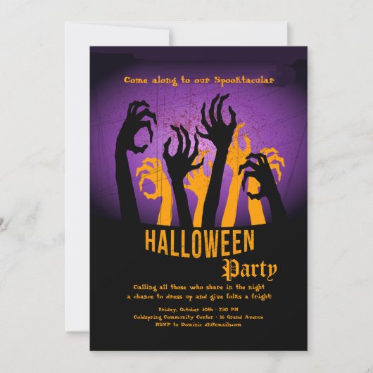 Invitation à la fête d'Halloween Reaching Hands (Devant)