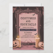 Invitation à la fête d'Halloween rose chic (Devant)