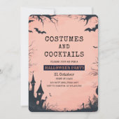 Invitation à la fête d'Halloween rose chic (Devant)