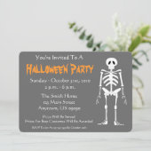 Invitation à la fête d'Halloween (Skeleton Grey) (Debout devant)