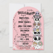 Invitation à la fête d'Halloween “Skull-ebration” (Devant)