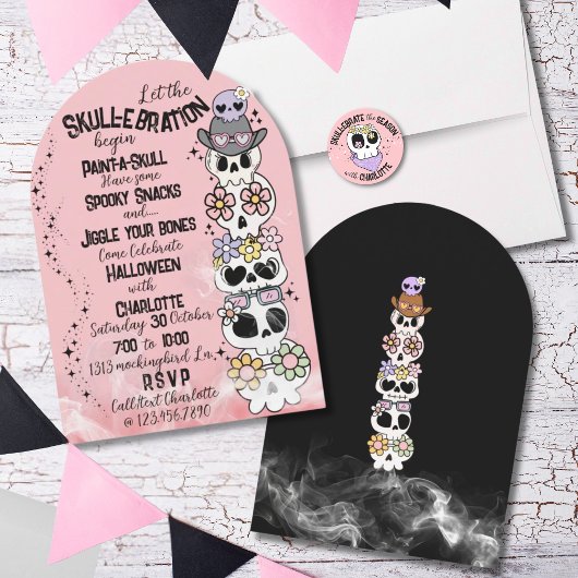 Invitation à la fête d'Halloween “Skull-ebration”