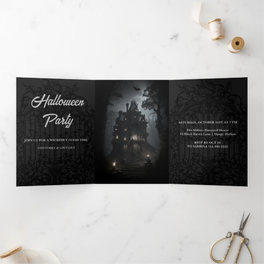 Invitation à la fête d'Halloween sombre (Intérieur)