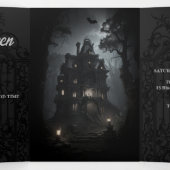 Invitation à la fête d'Halloween sombre (Intérieur au milieu)