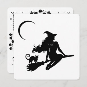 Invitation à la fête d'Halloween sorcière classiqu