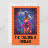 Invitation à la fête d'Halloween sorcière customis (Devant)