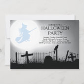 Invitation à la fête d'Halloween sorcière éffrayan (Devant)
