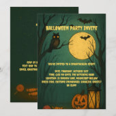 Invitation à la fête d'Halloween sous la lumière d (Devant / Derrière)