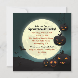 Invitation à la fête d'Halloween sous la lune de l