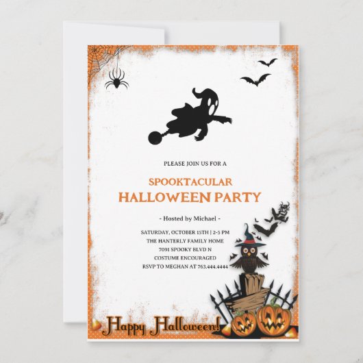 Invitation à la fête d'Halloween Spooktacular Ghos (Devant)