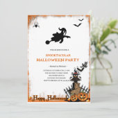 Invitation à la fête d'Halloween Spooktacular Ghos (Debout devant)