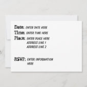 Invitation à la fête d'Halloween Squelette Tombsto (Dos)