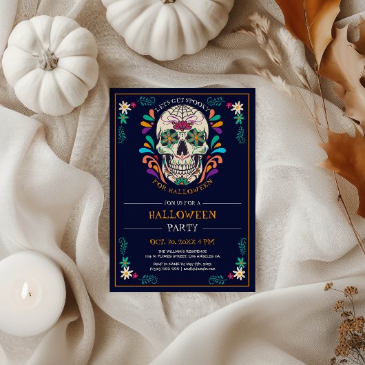 Invitation à la fête d'Halloween Sugar Skull